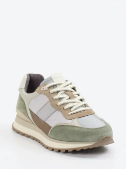 Konstantin Starke – Sneaker aus Veloursleder Salbeigrün