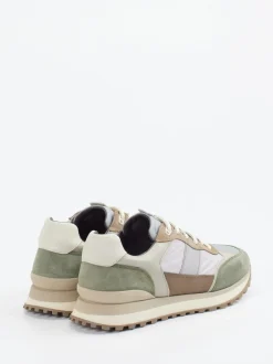 Konstantin Starke – Sneaker aus Veloursleder Salbeigrün