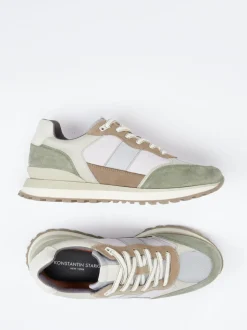 Konstantin Starke – Sneaker aus Veloursleder Salbeigrün