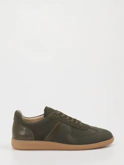 Konstantin Starke – Sneaker aus Veloursleder Olivgrün