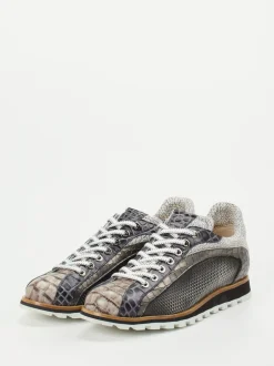 Konstantin Starke – Sneaker aus geprägtem Leder grau