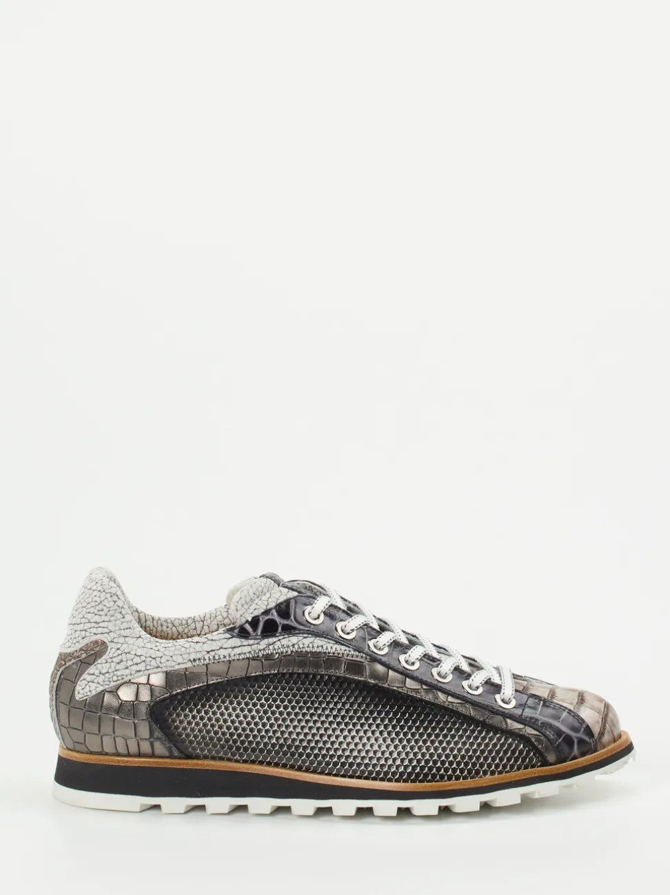Konstantin Starke – Sneaker aus geprägtem Leder grau