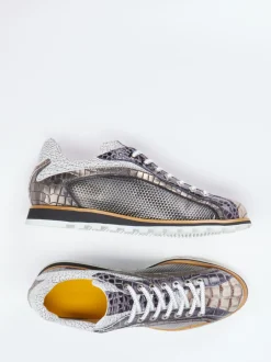 Konstantin Starke – Sneaker aus geprägtem Leder grau