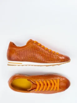 Konstantin Starke – Sneaker aus geprägtem Leder Braun