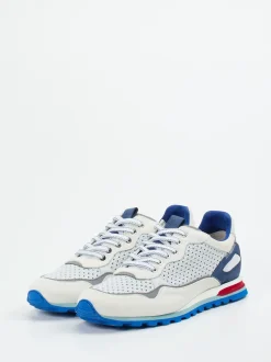 Konstantin Starke – Sneaker aus Leder und Mesh Offwhite