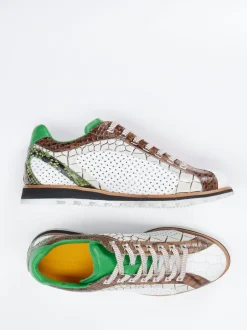 Konstantin Starke – Sneaker aus geprägtem Leder Weiß