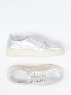 Konstantin Starke – Sneaker aus Kalbleder silber