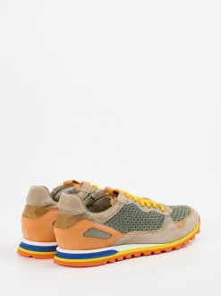 Konstantin Starke – Sneaker aus Leder und Mesh Beigebraun