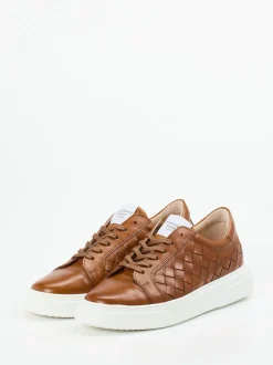 Konstantin Starke – Sneaker aus Flechtleder Cognac