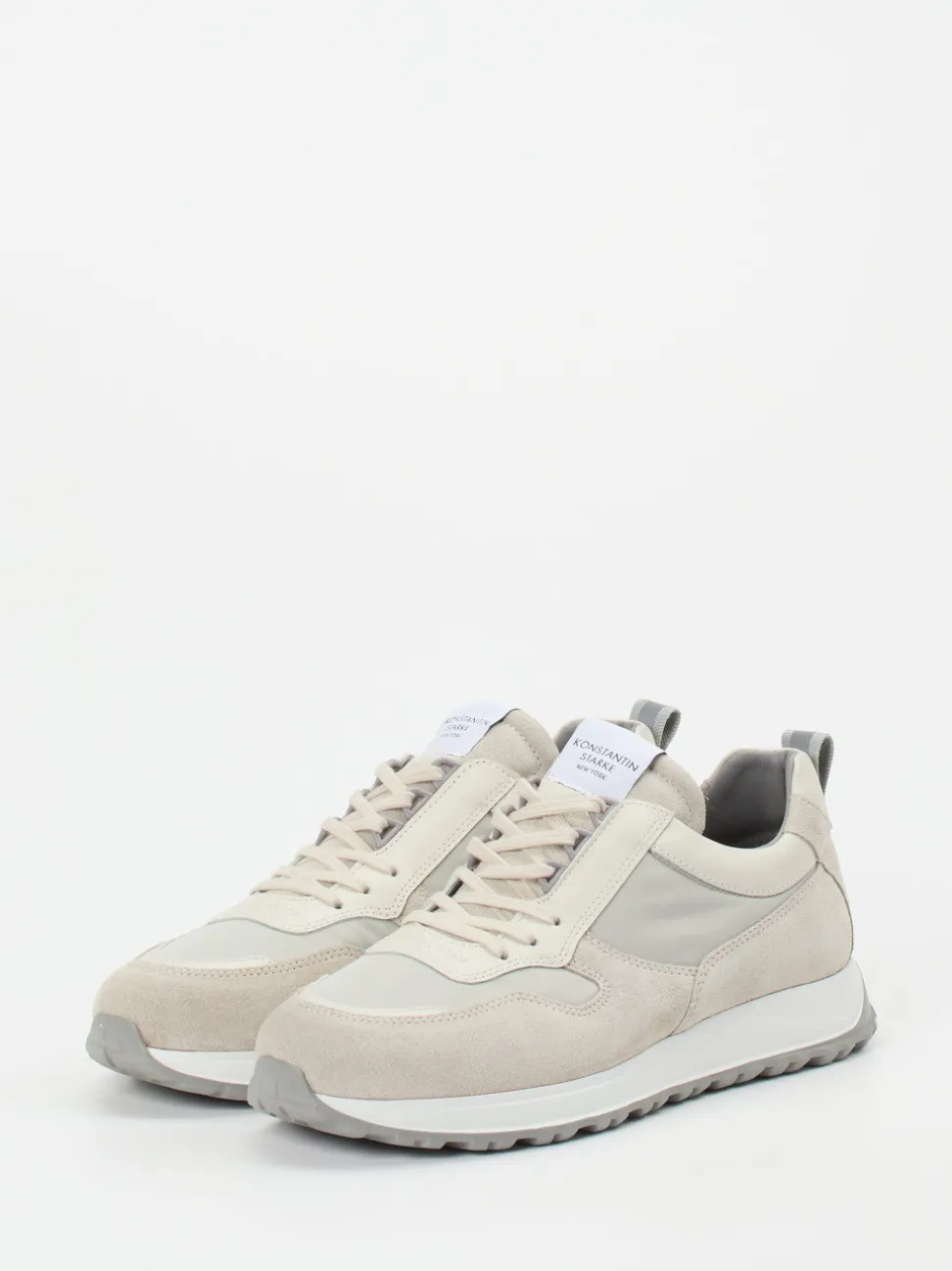 Konstantin Starke – Sneaker aus Veloursleder Beigegrau