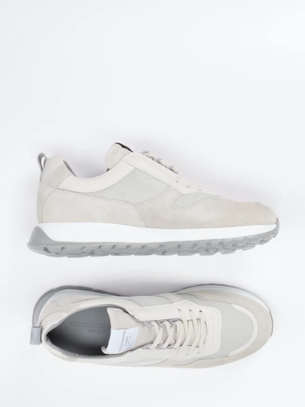 Konstantin Starke – Sneaker aus Veloursleder Beigegrau