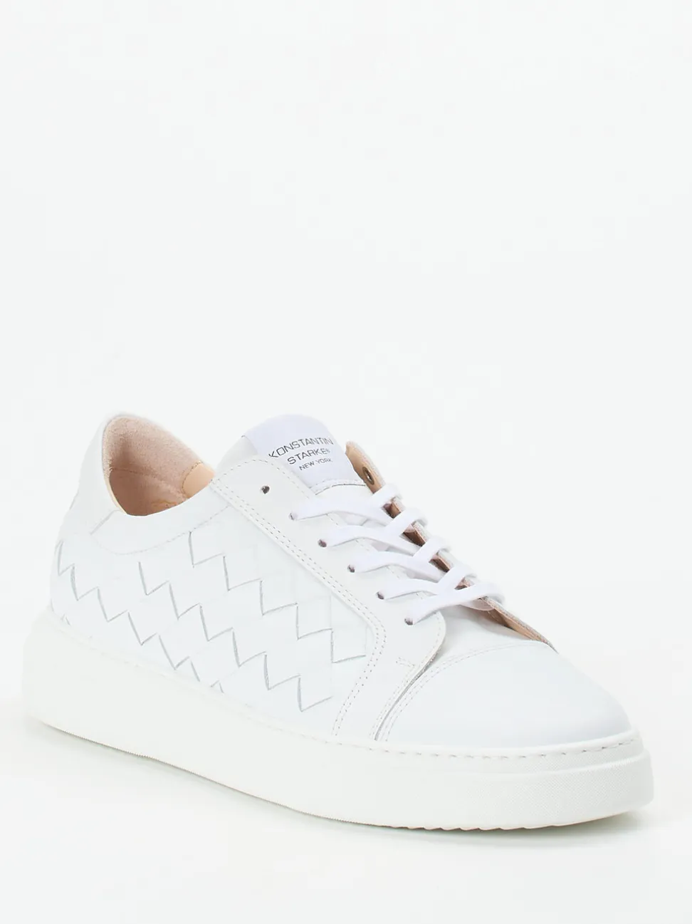 Konstantin Starke – Sneaker aus Flechtleder weiß