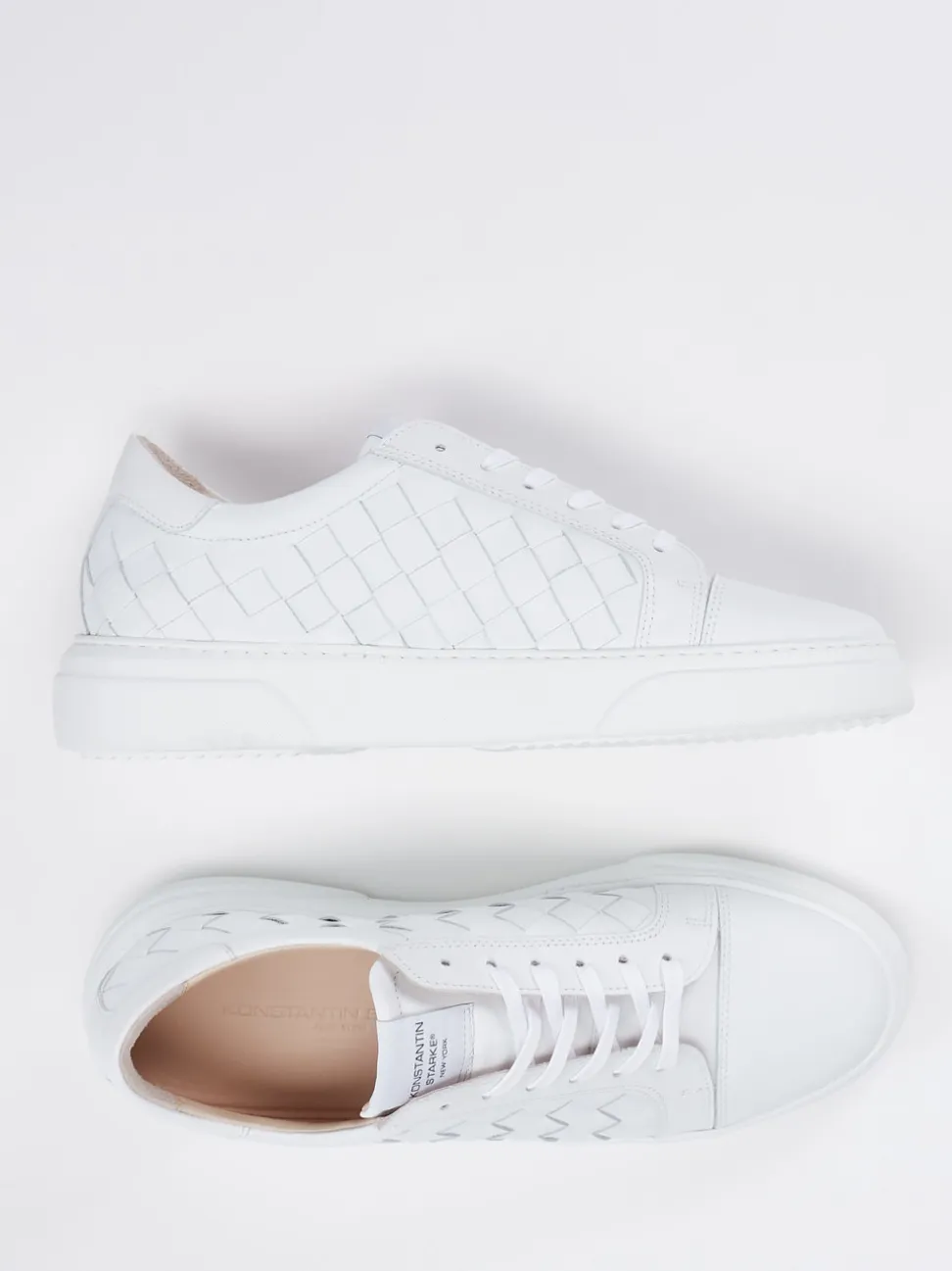 Konstantin Starke – Sneaker aus Flechtleder weiß