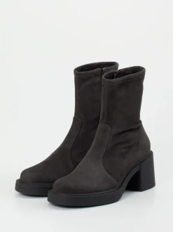 Konstantin Starke – Sock-Stiefeletten aus Veloursleder Grau