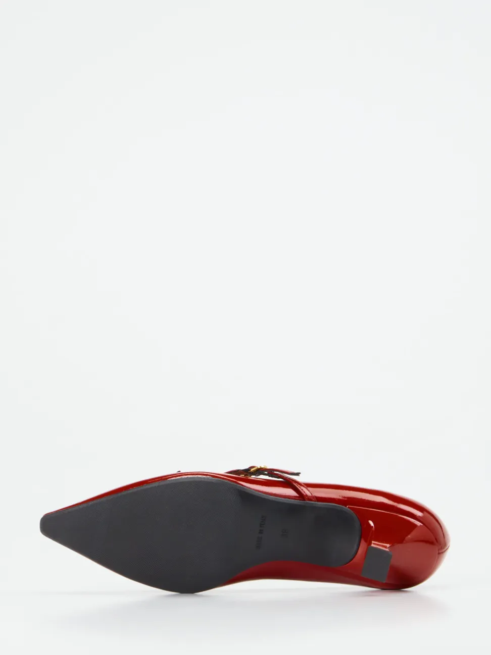 Konstantin Starke – Spangenpumps aus Lackleder dunkelrot