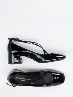 Konstantin Starke – Spangenpumps aus Lackleder schwarz