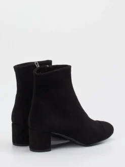 Konstantin Starke – Stiefeletten aus Stretch-Veloursleder schwarz