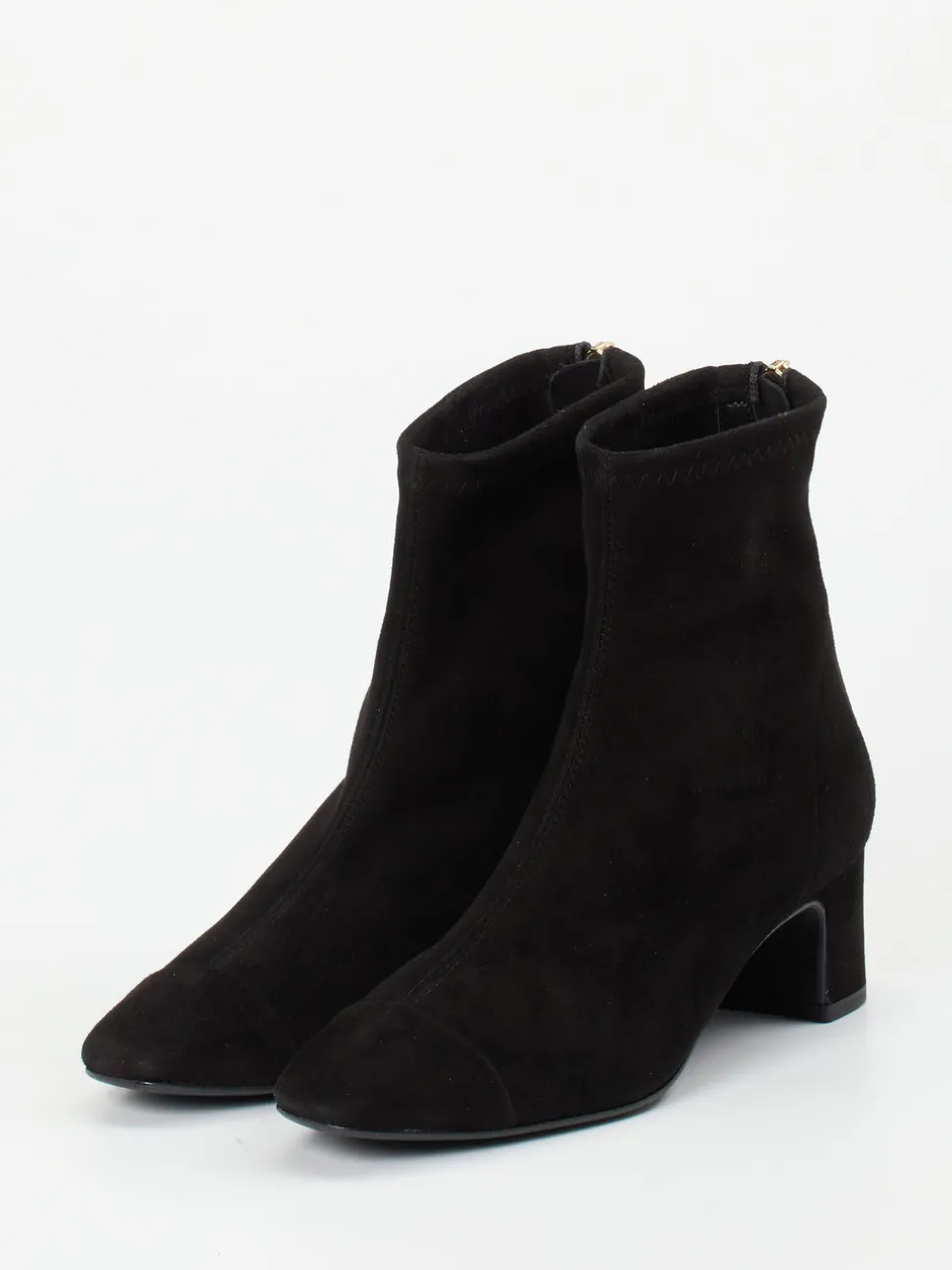 Konstantin Starke – Stiefeletten aus Velourslederoptik Schwarz