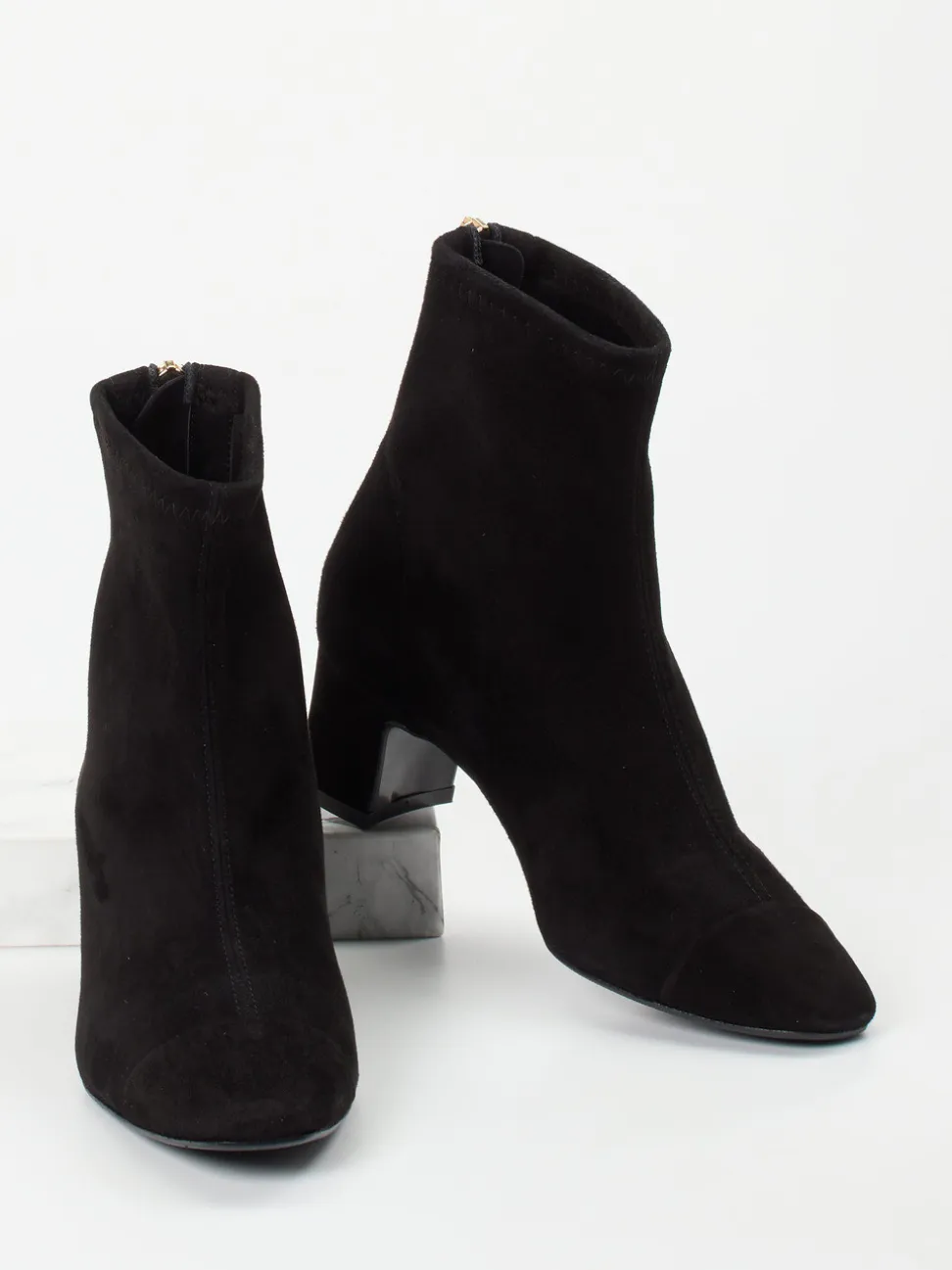 Konstantin Starke – Stiefeletten aus Velourslederoptik Schwarz