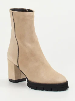 Konstantin Starke – Stiefeletten aus Veloursleder beige