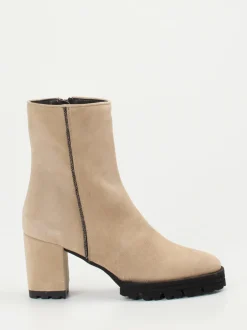 Konstantin Starke – Stiefeletten aus Veloursleder beige