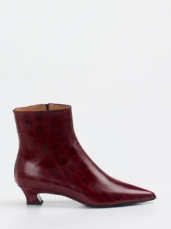 Konstantin Starke – Stiefelette aus Reptilleder Bordeaux