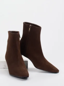 Konstantin Starke – Stiefeletten aus Veloursleder schokobraun