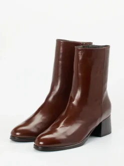 Konstantin Starke – Stiefeletten aus Lammleder schokobraun