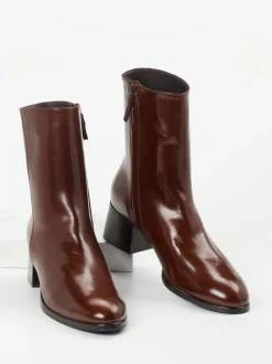 Konstantin Starke – Stiefeletten aus Lammleder schokobraun