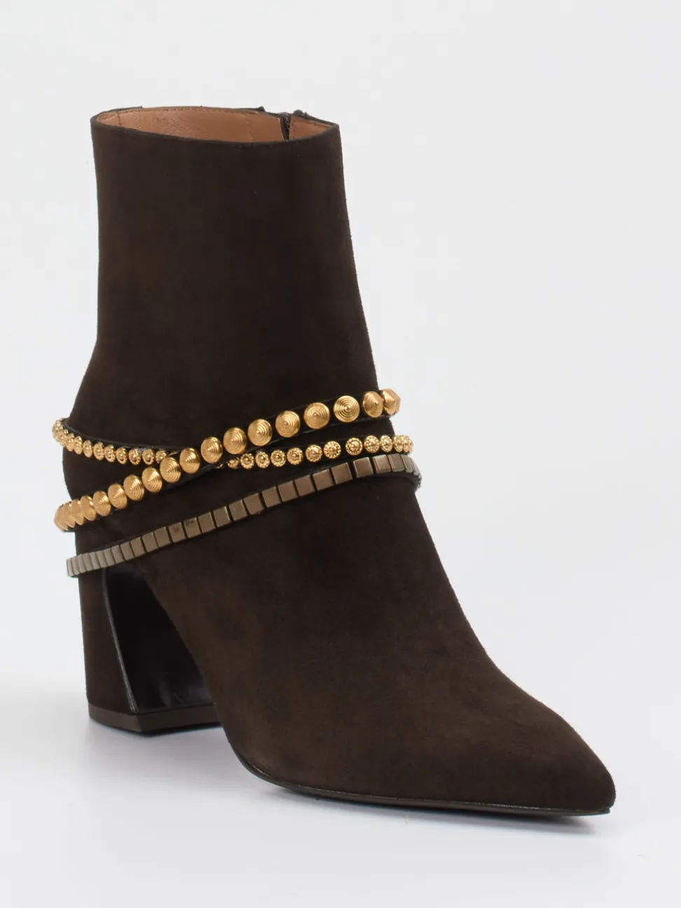 Konstantin Starke – Stiefelette aus Veloursleder Dunkelbraun