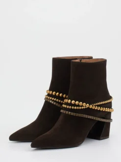 Konstantin Starke – Stiefelette aus Veloursleder Dunkelbraun