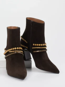 Konstantin Starke – Stiefelette aus Veloursleder Dunkelbraun