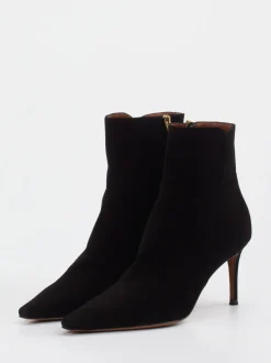 Konstantin Starke – Stiefeletten aus Veloursleder schwarz