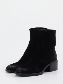 Konstantin Starke – Stiefeletten aus Veloursleder Schwarz