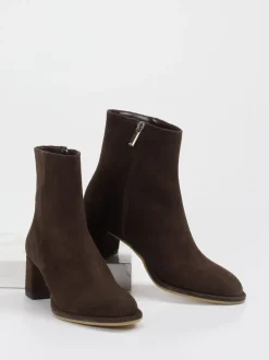 Konstantin Starke – Stiefeletten aus Veloursleder Dunkelbraun