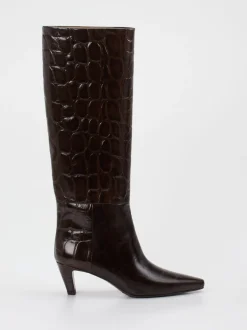 Konstantin Starke – Stiefel aus geprägtem Leder Dunkelbraun