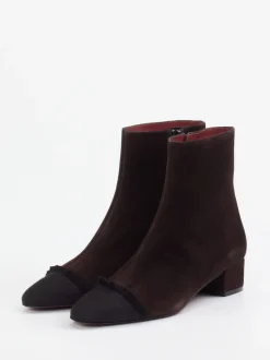 Konstantin Starke – Stiefelette aus Veloursleder dunkelbraun
