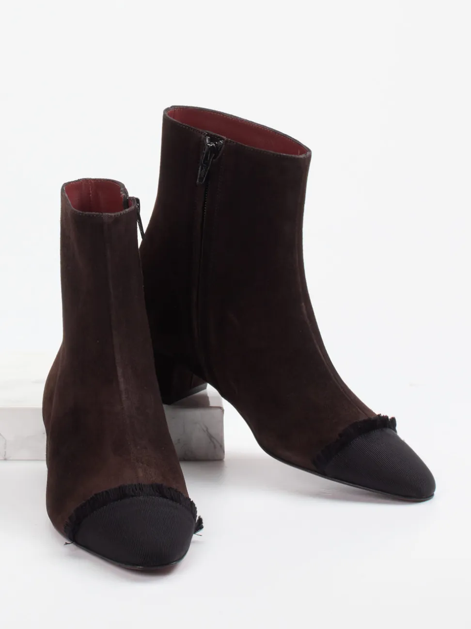 Konstantin Starke – Stiefelette aus Veloursleder dunkelbraun