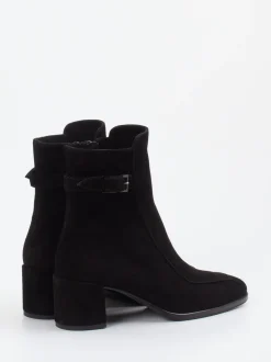 Konstantin Starke – Stiefelette aus Veloursleder Schwarz