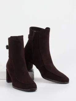 Konstantin Starke – Stiefeletten aus Veloursleder Dunkelbraun