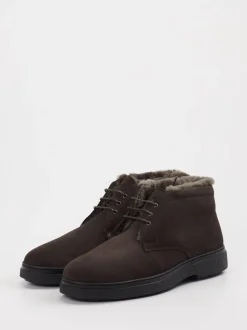 Konstantin Starke – Stiefeletten aus Veloursleder Dunkelbraun