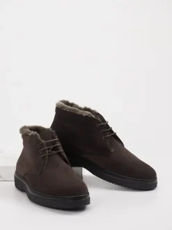 Konstantin Starke – Stiefeletten aus Veloursleder Dunkelbraun