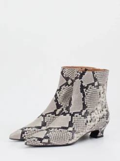 Konstantin Starke – Stiefelette aus Reptilleder grau