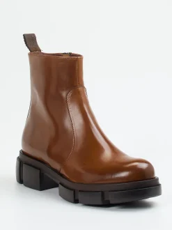 Konstantin Starke – Stiefeletten aus Kalbleder Cognac