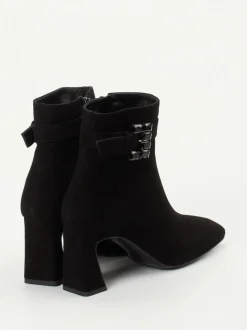 Konstantin Starke – Stiefelette aus Veloursleder Schwarz