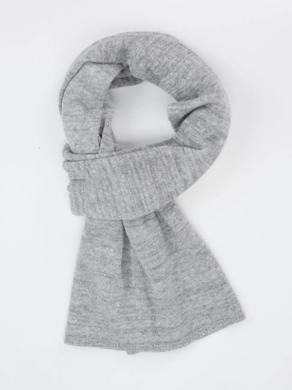 Konstantin Starke – Strickschal aus Textil Hellgrau Glitzer