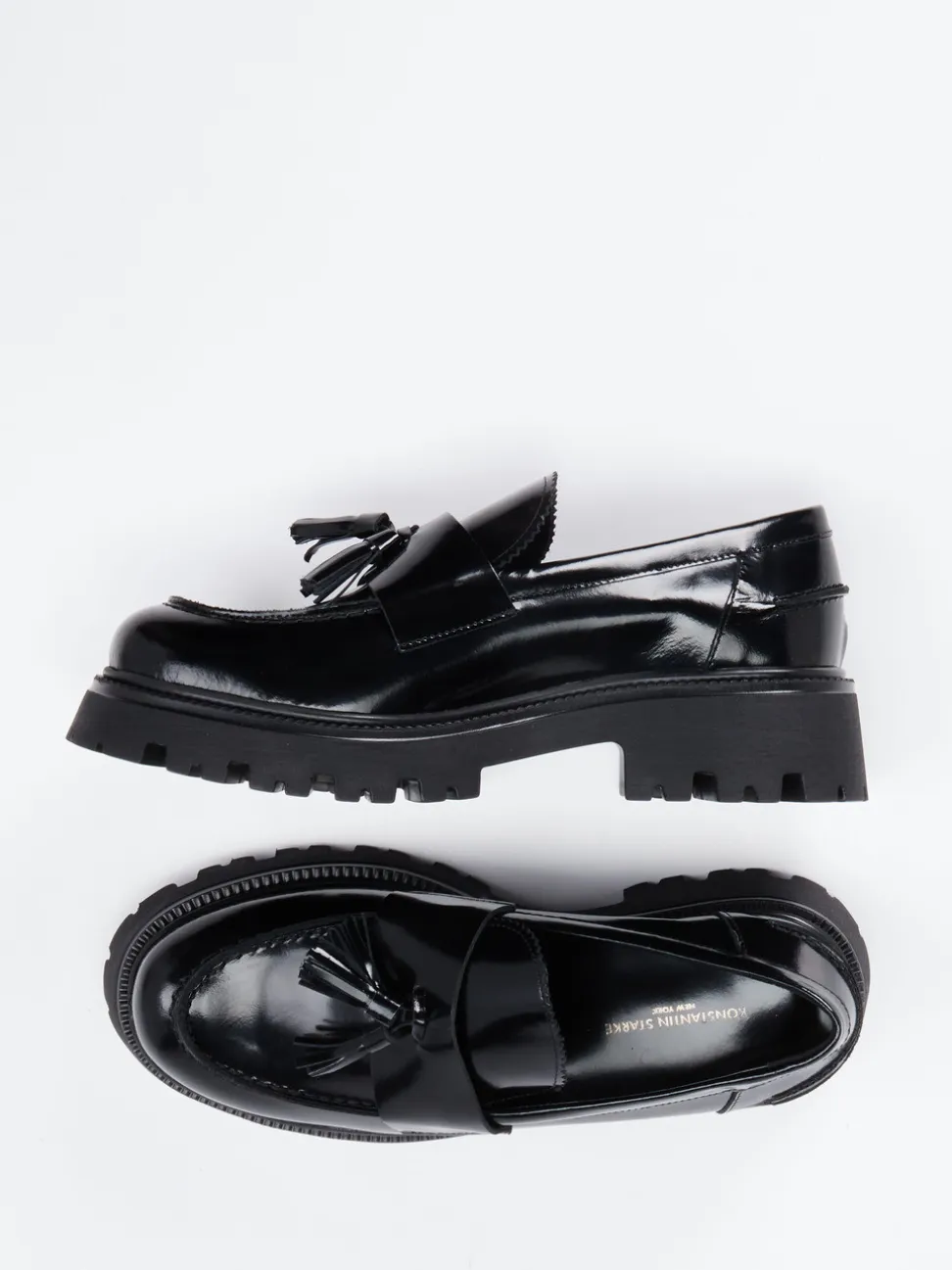 Konstantin Starke – Tassel Loafer aus Hochglanzleder Schwarz
