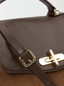 Konstantin Starke – Top-Handle-Bag aus Kalbleder Cognac