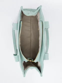 Konstantin Starke – Tote Bag aus Veloursleder Salbeigrün