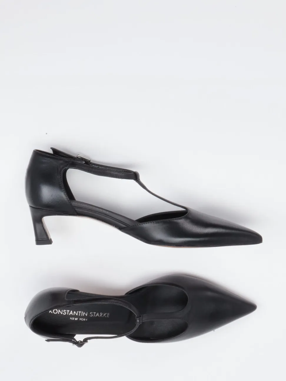 Konstantin Starke – T-Strap Pumps aus Kalbleder Schwarz